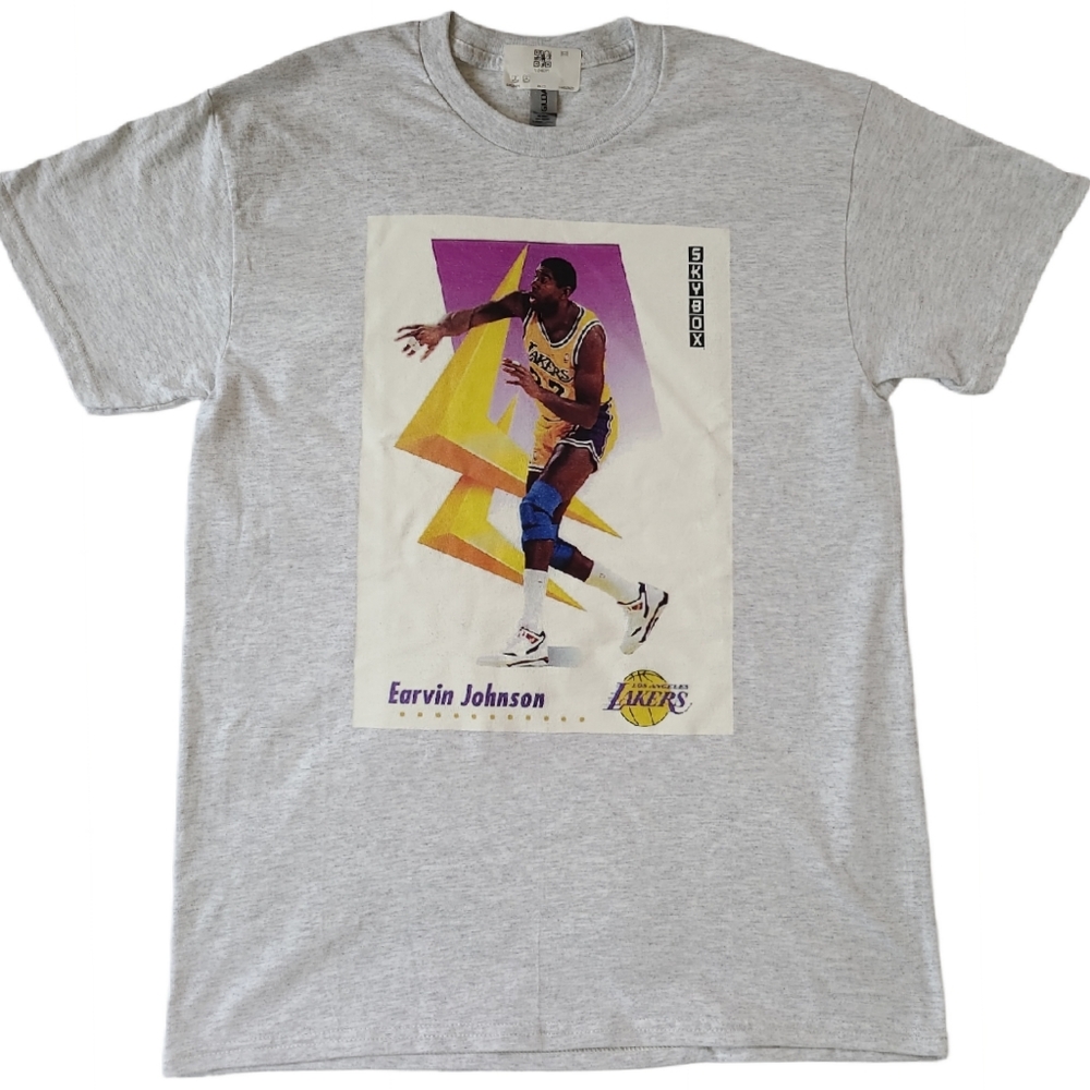 Magic Johnson Basketball Card Lakers T-shirt